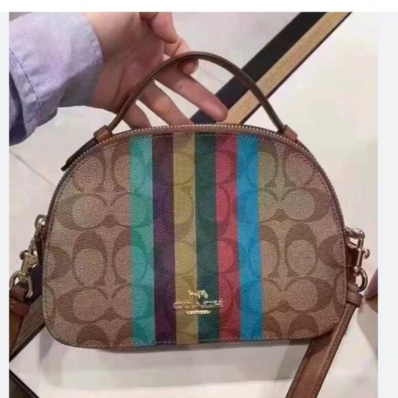Coach Handbags - COACH Serena Satchel Crossbody Bag In Signature Canvas With Stripe C5642